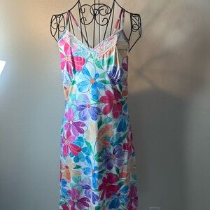 ROMWE Floral Dress with Lace Trim
